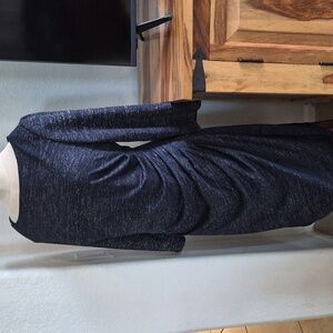 Chaps, Side Pleated, Metallic Threading, Stretchy Dress Sz XL